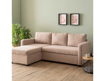 Canapé d'angle convertible avec rangement Kado (Taupe)