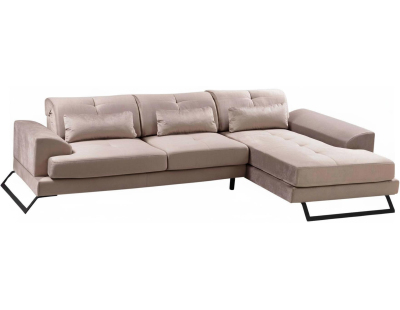 Canapé d'angle en tissu beige Frido angle droit