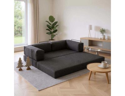 Canapé chauffeuse 3 places en chenille Comfort (Anthracite)