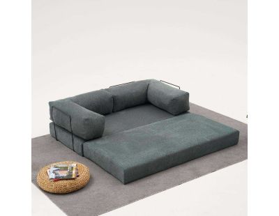 Canapé chauffeuse 3 places en chenille Comfort (Vert)