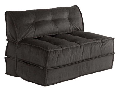Canapé chauffeuse 2 places velours Mocca (Anthracite)
