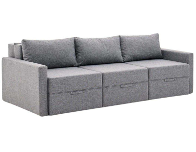 Canapé 3 places convertible avec coffre Saros (Gris)