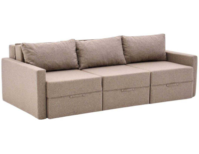 Canapé 3 places convertible avec coffre Saros (Marron)
