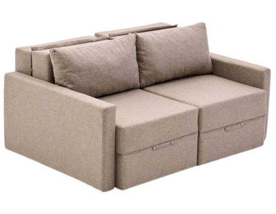 Canapé 2 places convertible avec coffre Saros (Marron)