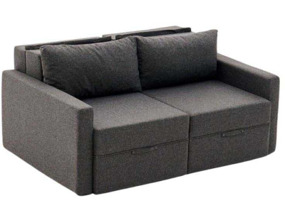 Canapé 2 places convertible avec coffre Saros (Anthracite)