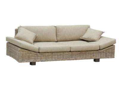 Canapé en poelet et tissu meridional