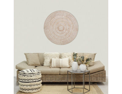 Canapé en poelet et tissu meridional