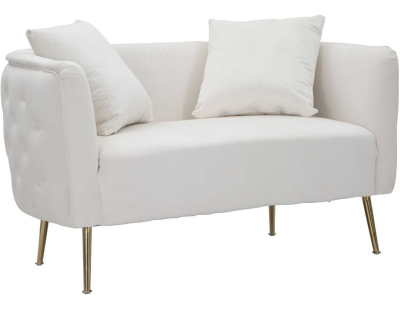 Canapé en tissu Bucarest 127 x 74 x 71 cm (Crème)