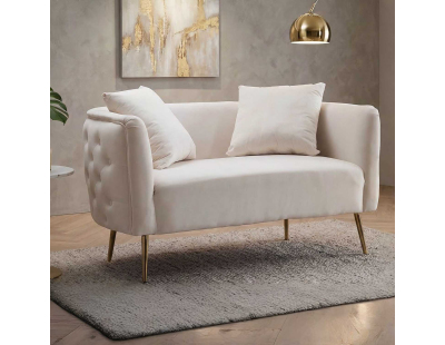 Canapé en tissu Bucarest 127 x 74 x 71 cm (Crème)
