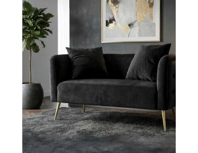 Canapé en tissu Bucarest 127 x 74 x 71 cm (Noir)