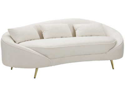 Canapé en tissu 3 places Oslo 185 x 84 x 68 cm (Crème et doré)
