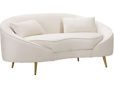 Canapé en tissu 2 places Oslo 148 x 84 x 68 cm (Crème et doré)