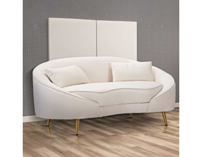 Canapé en tissu 2 places Oslo 148 x 84 x 68 cm (Crème et doré)