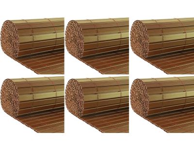 Canisse en PVC effet noyer double face qualité + (Lot de 6) (180 x 250 cm)