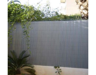 Canisse en PVC gris perle double face qualité + (Lot de 6)