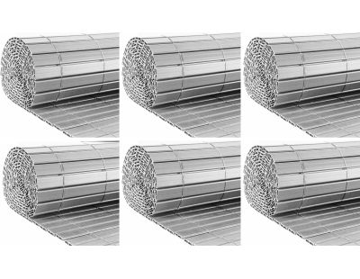Canisse en PVC gris perle double face qualité + (Lot de 6)
