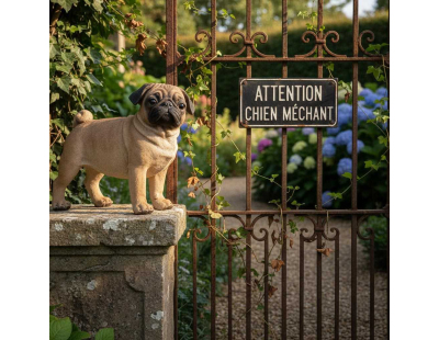 Carlin debout en résine 33 cm