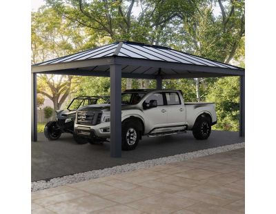 Carport en aluminium et polycarbonate Colorado double
