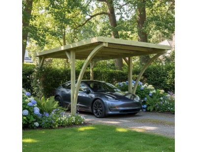 Carport en bois et panneaux ondulés 3x5 m Lido