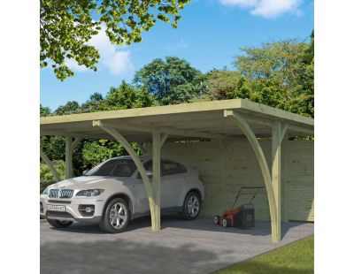 Carport double 600 x 670 cm avec abri Milan (Carport et gouttières)