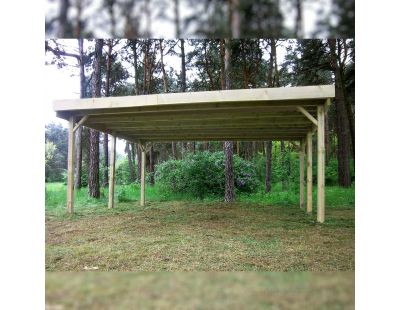 Carport double en bois Basic (5,1 x 5 m)