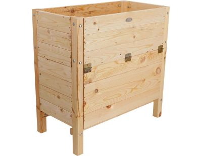Carré potager avec espace de stockage en pin