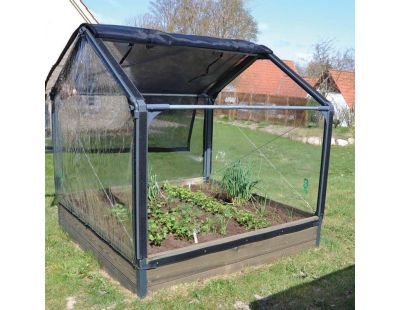 Carré potager en mélèze avec serre Siberian (Longueur 120 cm)