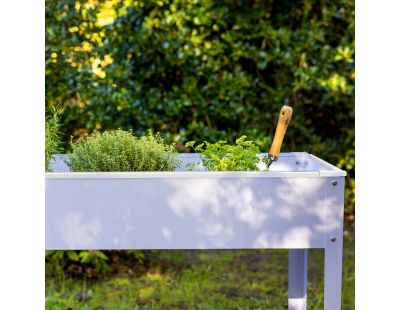 Carré potager en métal blanc (100.5 x 40.5 x 80.5 cm)