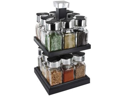 Carrousel à épices carré tournant pots 10 cl (16 pots)