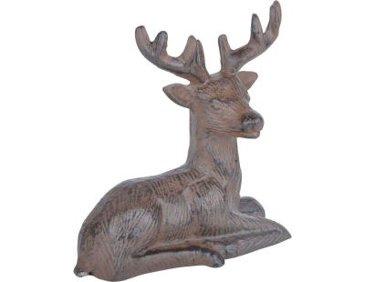 Cerf couché décoratif en fonte