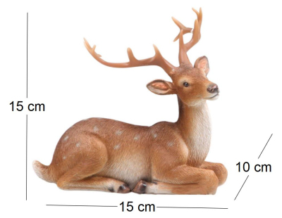 Cerf couché en résine