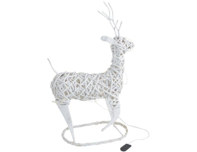 Cerf lumineux en osier blanc