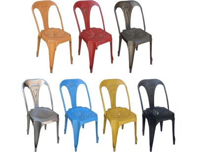 Chaise Vintage en métal (Noir)