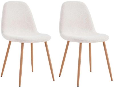 Chaise assise en tissu bouclette Freya (Lot de 2)