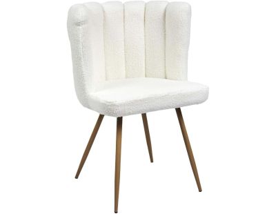 Chaise assise en tissu bouclette blanc Ariel