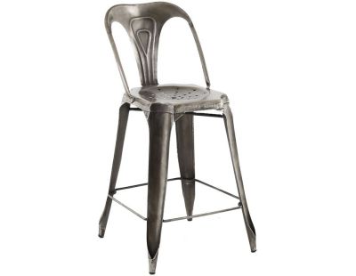 Chaise de bar esprit industriel (Lot de 2) (Métal vieilli)