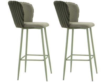 Chaise de bar en tissu et métal Alaska (Lot de 2) (Vert)