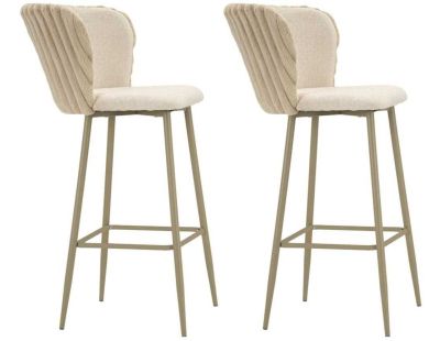 Chaise de bar en tissu et métal Alaska (Lot de 2) (Crème)
