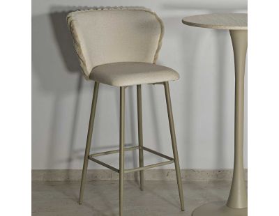 Chaise de bar en tissu et métal Alaska (Lot de 2) (Crème)