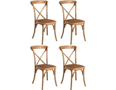 Chaise bistro en hêtre empilable (Lot de 4)