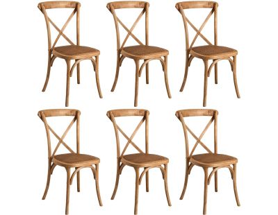 Chaise bistro en hêtre empilable (Lot de 6)