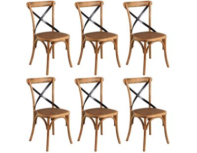 Chaise bistrot en hêtre vieilli (Lot de 6)