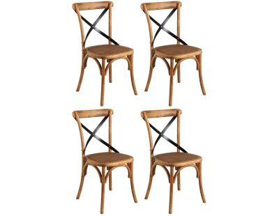 Chaise bistrot en hêtre vieilli (Lot de 4)