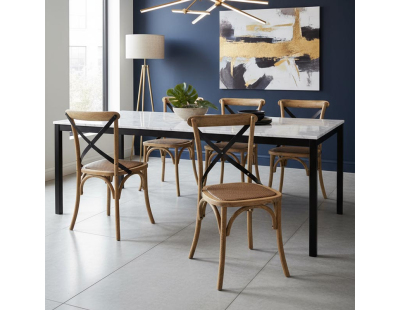 Chaise bistrot en hêtre vieilli (Lot de 4)