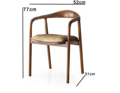 Chaise en bois et velours Bear