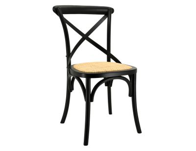 Chaise en bouleau et rotin Bistrot chic