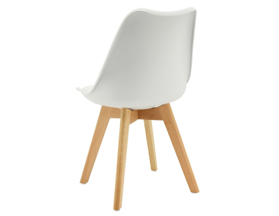 Chaise coussin en polypropylène blanc et hêtre (Blanc)