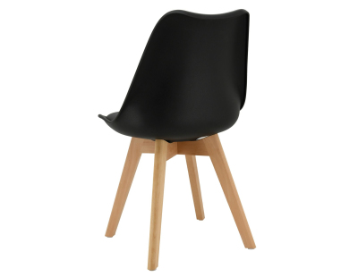 Chaise coussin en polypropylène et bois de hêtre (Noir)