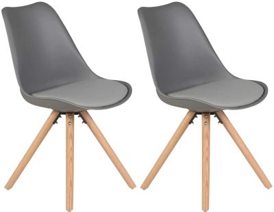 Chaise design Cross (Lot de 2) (Gris)