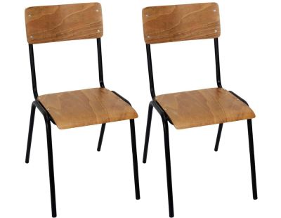 Chaise écolier en bois (Lot de 2)